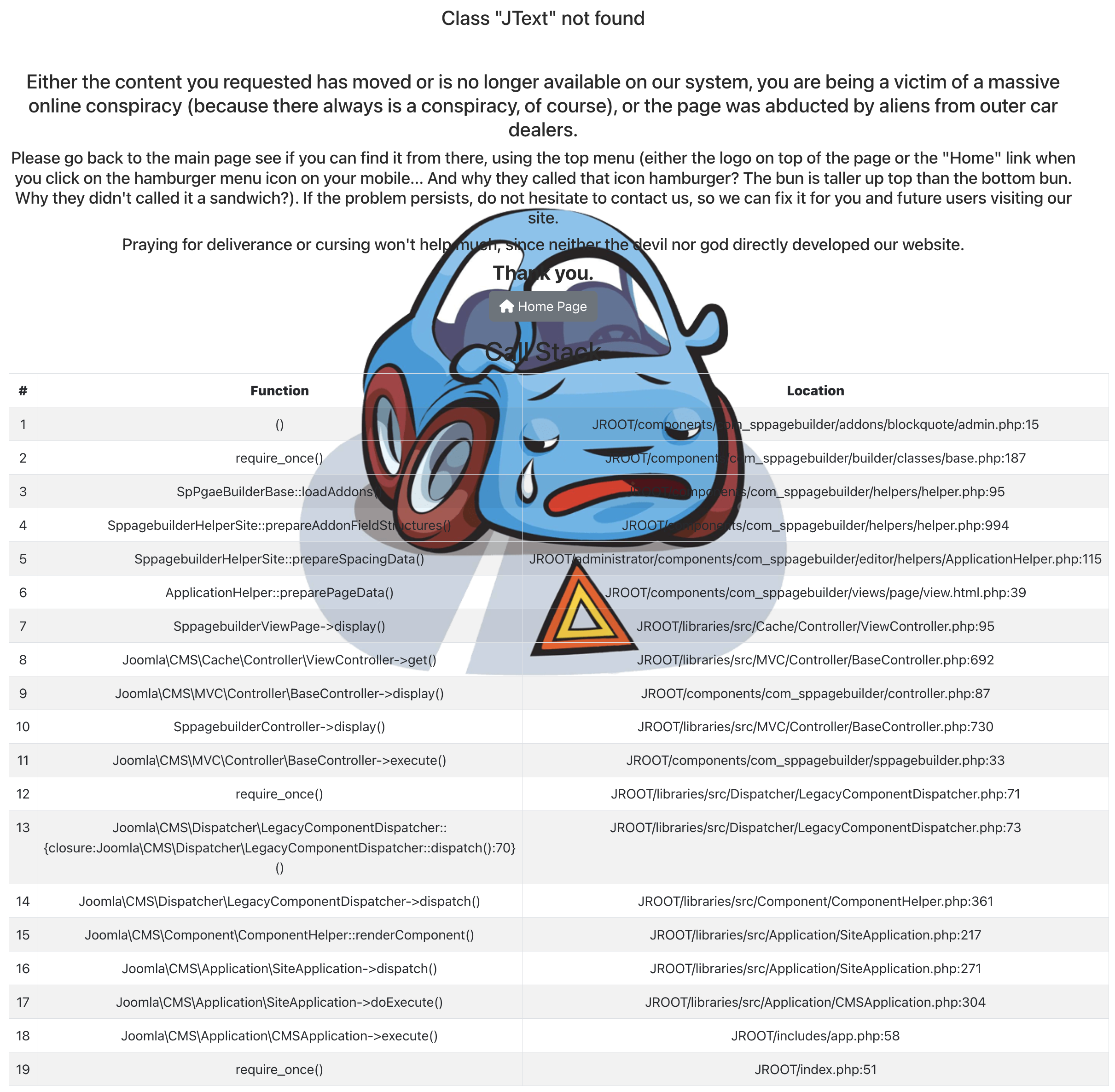 Error screenshot